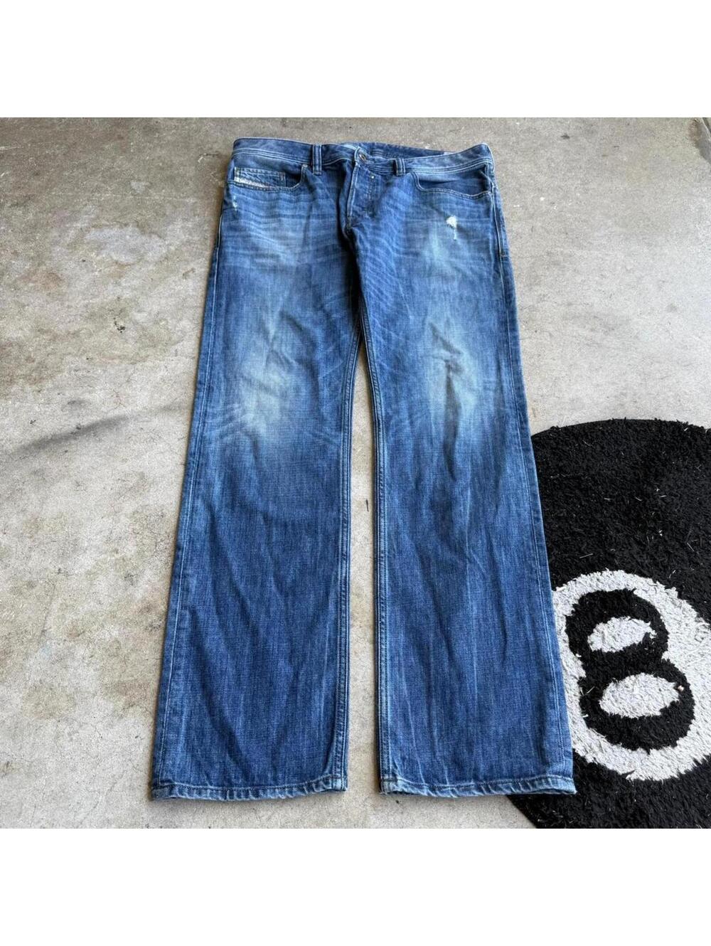 Y2K Diesel Industry Faded Blue Jeans